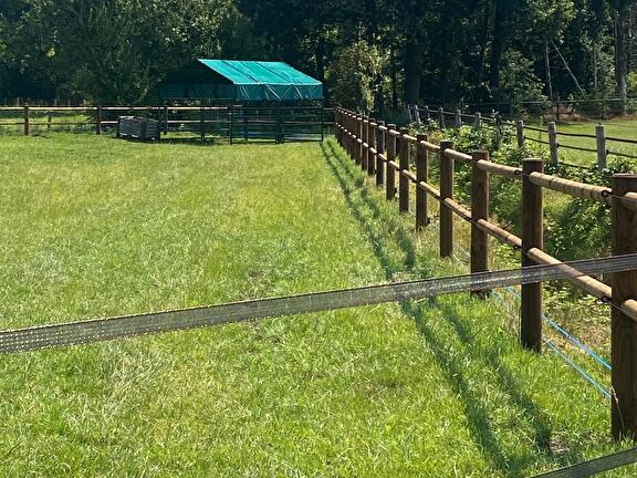 Vier mobiele schuilstallen en een roundpen Ø 19 mtr.